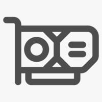 gpu, simple computer hardware icons vector