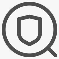 shield and magnifying, magnifying glass symbol and tools vector