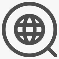globe and magnifying, magnifying glass symbol and tools vector