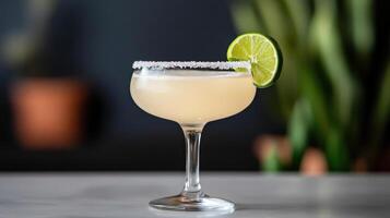 A margarita with a lime slice on top photo