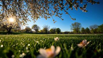 Spring flowers in the park photo