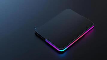 A black phone with colorful lights on it photo
