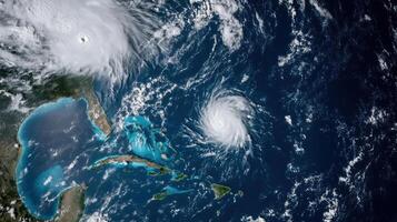 massive hurricane system swirling over ocean, showcasing powerful storms photo