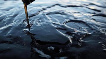 massive oil spill leaking into ocean creates environmental concerns photo