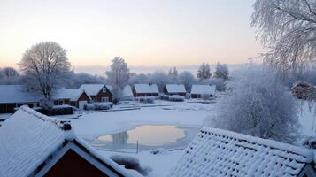 Winter in the village of klosterneuburg, germany photo
