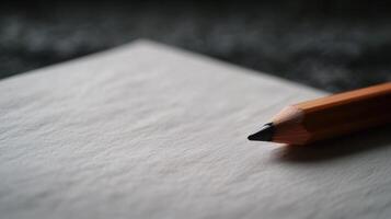 A pencil sitting on top of a piece of paper photo