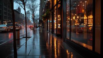 A wet sidewalk photo