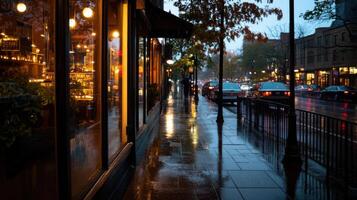 A wet sidewalk photo