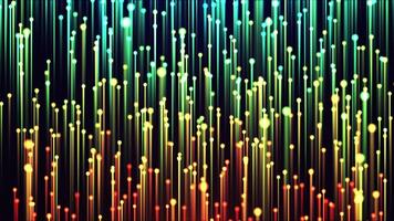 Abstract particles and lines rising up create beautiful bokeh. elegant abstract background with light colored particles. Seamless looping video