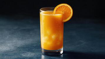 Orange juice cocktail with ice photo
