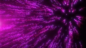 Abstract colorful background with bright neon particles with wave energy. Seamless looping . video