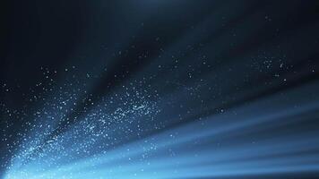 A spotlight illuminates the background of the stage. Spotlight with flying shiny bright particles of dust and flickering dots. Blue rays. video