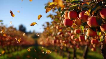 An apple tree with many apples on it photo