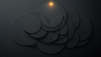Soft geometric circles on charcoal gray background photo