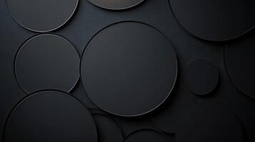 Geometric black circles on textured dark background photo