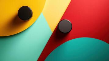 Colorful abstract geometric forms with circular elements photo