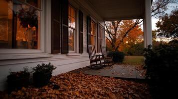 A porch with a rocking chair and a rocking chair photo