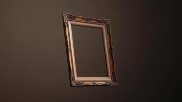 Elegant floating picture frame with ornate design and no image photo