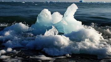 Melting icebergs in ocean waves create stunning scene photo