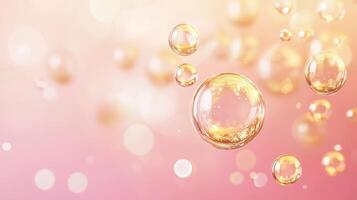 Bubbles float in a soft, pastel background creating a dreamy, ethereal atmosphere perfect for relaxation and creativity photo