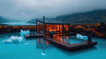 Luxurious Modern Cabin Getaway near Glacier Stunning Mountain View Iceland Retreat photo