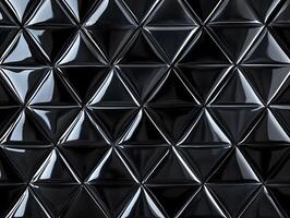 Black High-Gloss Triangular Tile Pattern photo