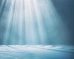 Blue Light Beams on Flat Surface photo