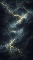 Lightning Strikes within Cumulonimbus Clouds Background photo