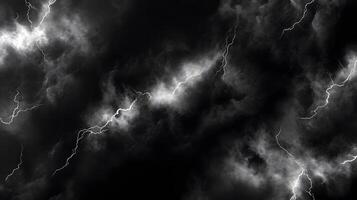 Lightning Bolts in Dark Clouds Background photo