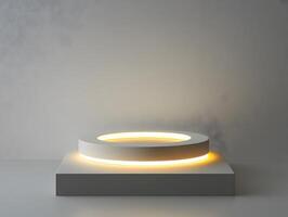 Illuminated Circular Platform on Square Base photo