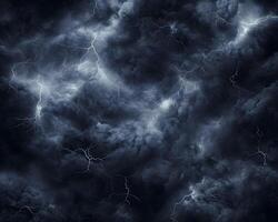 Image of Storm Clouds with Multiple Lightning Bolts photo