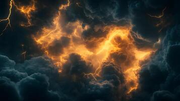 Image of Thunderclouds with Lightning photo