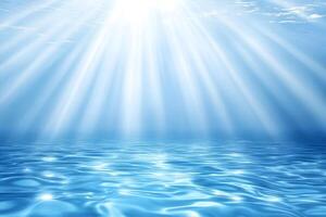 Underwater Sunbeams and Calm Water Surface photo