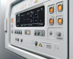 Futuristic Control Panel with Display Screen and Buttons photo