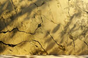 Gold Veined Surface with Foliage Shadows photo