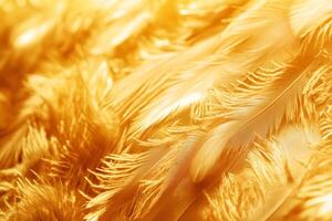 Golden Feathers Close-Up Texture photo