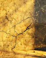Golden Onyx Slab with Veining and Reflective Surface photo