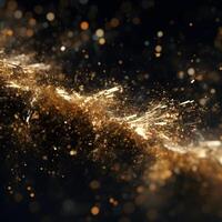 Golden Particle Wave Abstract photo