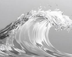 Grayscale Rendering of a Breaking Wave photo