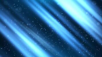 Blue abstract background with soft blue diagonal lines glitter particles and points of light and dust creating a beautiful bokeh. Seamless looping video