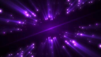 Abstract background of purple dust particles emitting bright rays of light. Luxurious shiny background. dust and beautiful bokeh on a dark background. Seamless looping animation video