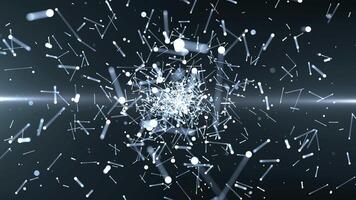 Abstract background with motion plexus of dots and lines. Futuristic visualization of a network connection. Technology, social networks, communication,business. animation video