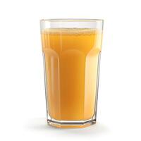 Refreshing glass of orange juice, showcasing its vibrant yellow-orange hue and frothy top, perfect for a sunny morning. photo