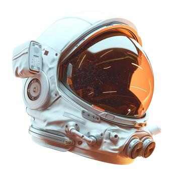 de cerca de un futurista astronauta casco con un reflexivo visera, exhibiendo un universo de estrellas. foto