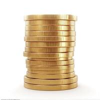 A stack of shiny gold coins, symbolizing wealth and prosperity. photo