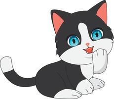 Cute Cat With Giggling Smiling Face vector