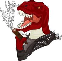Rider Dinosaur Puffing On A Cigar vector