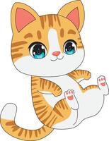 Kawaii Cat In Playful Mood vector