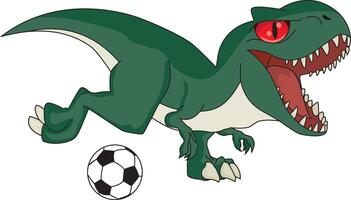 Cool T-Rex Dinosaur Playing Soccer Football Mascot vector