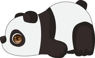 Lazy Cute Panda Bear Lying vector